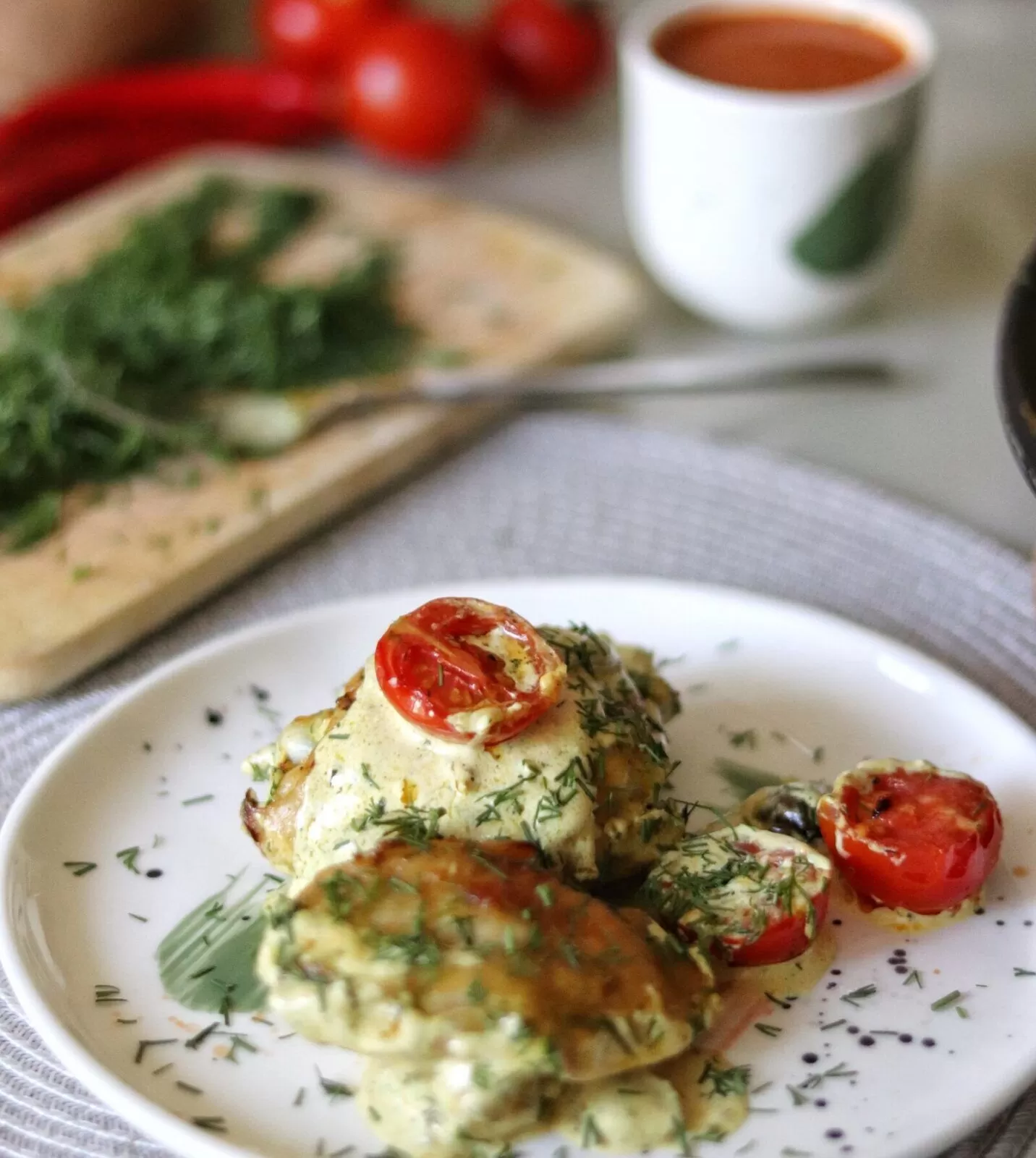 Recipe for chicken thighs in cream sauce